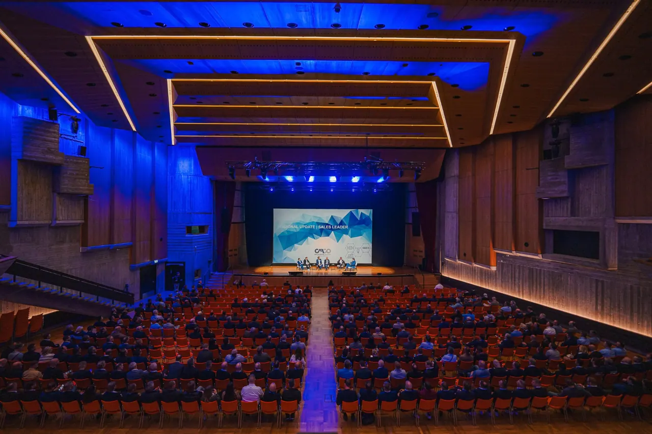 CMCO Customer Exchange & Show 2025 — Plenarsaal mit Sales-Leader-Panel auf der Bühne